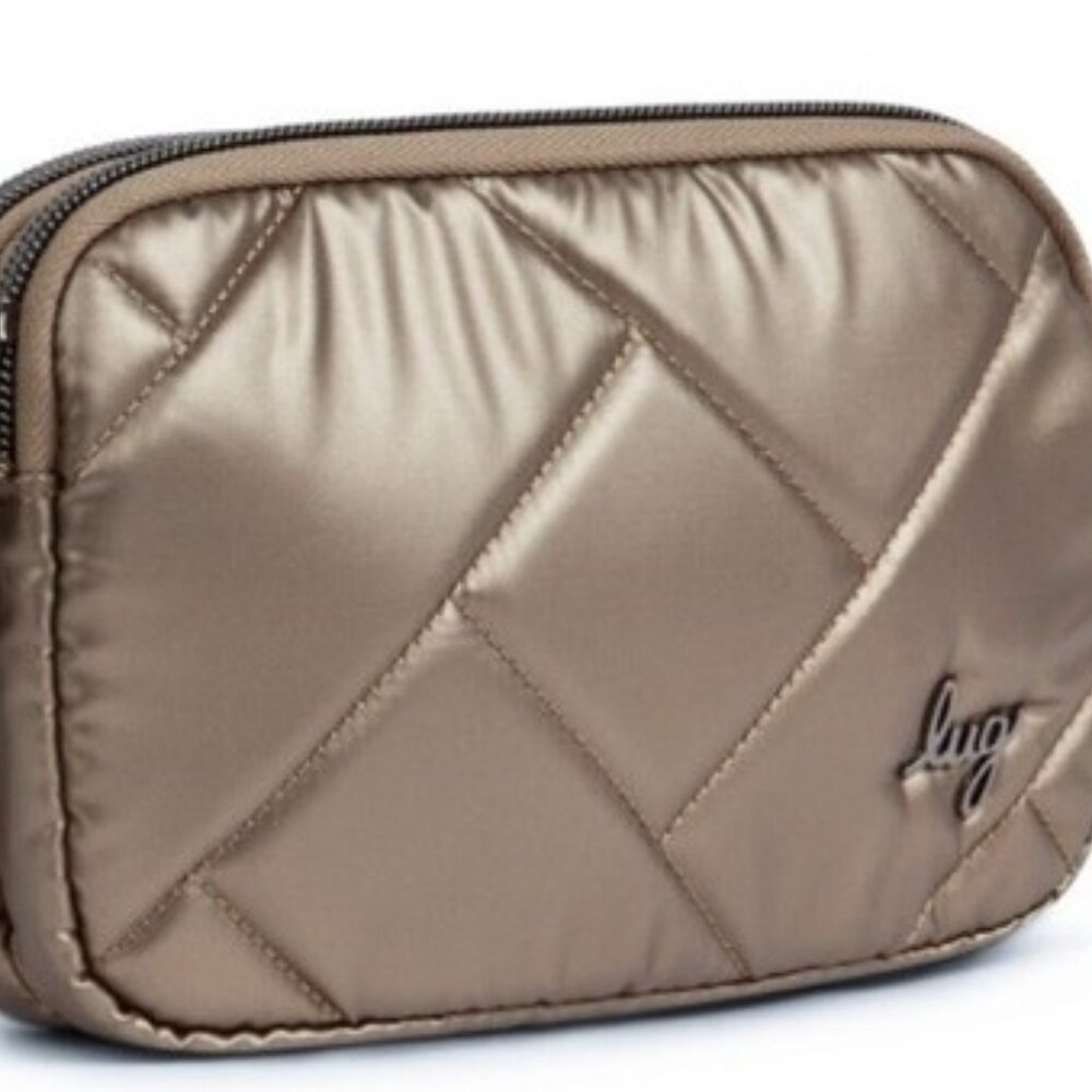 Lug Quilted Mini Bag in Metallic Taupe